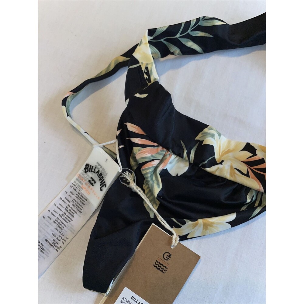 Billabong Swimming Top Women’s Size 6 Black Floral Bathing Beach NWT - Picture 6 of 12